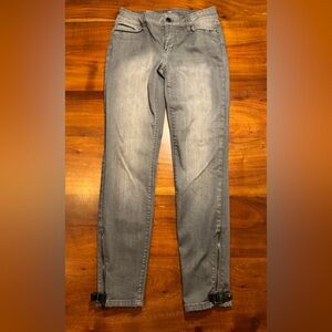 white house black market Womens The Skinny Ankle Stretch jeans Buckle Zip Hem 2